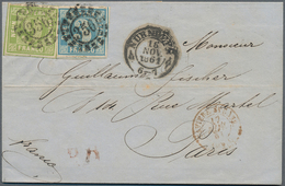 Bayern - Marken Und Briefe: 1861, 3 Kreuzer Blau Und 9 Kreuzer Grün Je Klar Entwertet Mit OMR "356) - Autres & Non Classés
