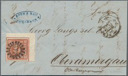 Bayern - Marken Und Briefe: 1853, 6 Kr Braunorange Aus Der Rechten Oberen BOGENECKE (5-6 Mm) Mit All - Other & Unclassified