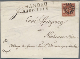 Bayern - Marken Und Briefe: 1853, Faltumschlag Mit 6 Kr. Braun An Den Maler CARL SPITZWEG In Neubeue - Autres & Non Classés