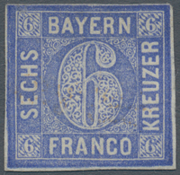 Bayern - Marken Und Briefe: 1862, 6 Kr. Ultramarin, Probedruck In Typischer, Leuchtend Klarer Farbe - Other & Unclassified