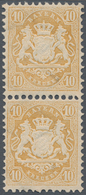Bayern - Marken Und Briefe: 1873, TYPENPAAR 10 Kr. Dunkelgelb, Leuchtend Farbfrisches Senkrechtes Pa - Autres & Non Classés