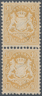 Bayern - Marken Und Briefe: 1873, TYPENPAAR 10 Kr. Dunkelgelb, Leuchtend Farbfrisches Senkrechtes Pa - Other & Unclassified