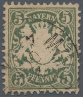 Bayern - Marken Und Briefe: 1876, 5 C Grauolivgrün Klar Entwertet Mit K1 München, Echt Und Tadellos - Autres & Non Classés