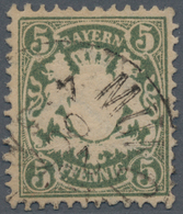 Bayern - Marken Und Briefe: 1876, 5 C Grauolivgrün Klar Entwertet Mit K1 München, Echt Und Tadellos - Other & Unclassified