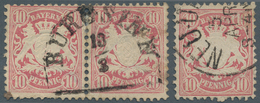 Bayern - Marken Und Briefe: 1876, 10 Pf Lilarot Im Waager. Paar Und Einzeln Je Gestempelt Und Tadell - Autres & Non Classés