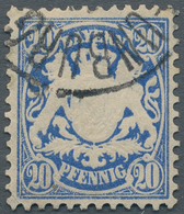 Bayern - Marken Und Briefe: 1876, 20 Pf Preußischblau Sauber Gestempelt, Gepr. BPP, Mi 250.- - Sonstige & Ohne Zuordnung