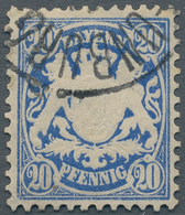 Bayern - Marken Und Briefe: 1876, 20 Pf Preußischblau Sauber Gestempelt, Gepr. BPP, Mi 250.- - Autres & Non Classés