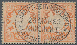 Bayern - Marken Und Briefe: 1876, 2 Mark Orange Im Waager. Paar Mit Seltenem Großem, Ideal Abgeschla - Sonstige & Ohne Zuordnung