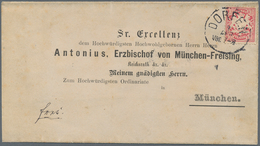 Bayern - Marken Und Briefe: 1884, 10 Pfg. Wappen Auf Vorgedruckter Faltbriefhülle Von DORFEN An "Sr. - Autres & Non Classés