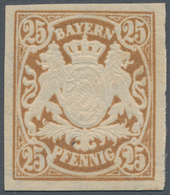 Bayern - Marken Und Briefe: 1881, 25 Pfg. Gelbbraun, Farbfrisches UNGEZÄHNTES Exemplar Mit Allseits - Sonstige & Ohne Zuordnung