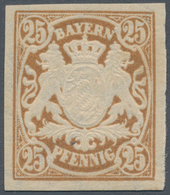 Bayern - Marken Und Briefe: 1881, 25 Pfg. Gelbbraun, Farbfrisches UNGEZÄHNTES Exemplar Mit Allseits - Other & Unclassified