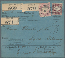 Bayern - Marken Und Briefe: 1890, 1 Mark Lebhaftrosalila MiF Mit 50 Pf Auf Paketkarte Von FUERTH Nac - Autres & Non Classés