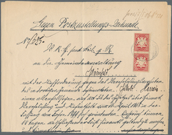 Bayern - Marken Und Briefe: 1906, 10 Pfg. Karminrot, Senkrechtes Paar Auf Dokument "Gegen Postzustel - Other & Unclassified