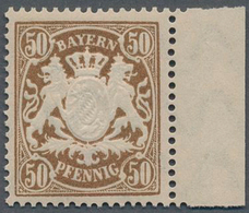 Bayern - Marken Und Briefe: 1888, 50 Pf Wappen Große Zähnungslöcher Vom Seitenrand Postfrisch, Gepr. - Autres & Non Classés