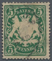 Bayern - Marken Und Briefe: 1890, 5 Pf Opalgrün Gestempelt Mit WASSERZEICHEN-ABART (Wz. 3), Gepr. BP - Other & Unclassified