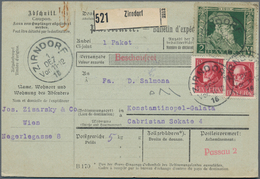 Bayern - Marken Und Briefe: 1916, Paketkarte Aus ZIRNDORF Für Ein Paket In Die Türkei Frankiert Mit - Sonstige & Ohne Zuordnung
