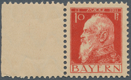 Bayern - Marken Und Briefe: 1911, 10 Pfg. Luitpold Mit Seltener Probe-Linienzähnung L 11 1/2, Randst - Other & Unclassified