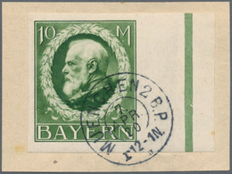 Bayern - Marken Und Briefe: 1914, Ludwig 10 Mark Gelblichgrün, Friedensdruck, UNGEZÄHNTES Exemplar M - Sonstige & Ohne Zuordnung