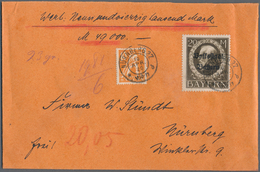Bayern - Marken Und Briefe: 1920, 20 Mark In MiF Mit 10 Pf Arbeiter Auf Wert-Ortsbrief In Nürnberg, - Sonstige & Ohne Zuordnung