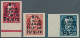 Bayern - Marken Und Briefe: 1919, Hilfe Für Bayerische Kriegsgeschädigte, 3 Geschnittene Werte Teils - Sonstige & Ohne Zuordnung