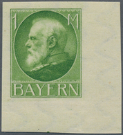 Bayern - Marken Und Briefe: 1919, Ludwig 1 Mark Gelblichgrün Aus Der Rechten Unteren Bogenecke, Unge - Other & Unclassified