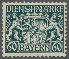 Bayern - Dienstmarken: 1916/1917, 60 Pf Bläulichgrün Postfrisch Und Einwandfrei, Fotokurzbefund BPP, - Andere & Zonder Classificatie