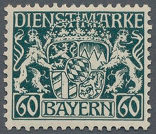 Bayern - Dienstmarken: 1916/1917, 60 Pf Bläulichgrün Postfrisch Und Einwandfrei, Fotokurzbefund BPP, - Sonstige & Ohne Zuordnung