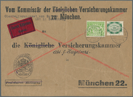 Bayern - Dienstmarken: 1920, 1 1/4 Mark Dienst Abschied Mit 5 Pf. Dienst Wappen Auf Vorderseite Eine - Autres & Non Classés