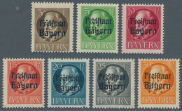 Bayern - Portofreiheitsmarken: 1919, Ludwig 3 Pf. Bis 30 Pf Mit Eingelochtem "R", Sieben Postfrische - Sonstige & Ohne Zuordnung