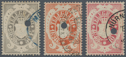 Bayern - Telegrafenmarken: 1870, Telegrafenmarken-Höchstwerte 1Fl.24Kr./3 Fr. Orange, 4 Fl.40Kr./10 - Other & Unclassified