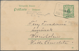 Bayern - Ganzsachen: 1909, 5 Pf. Grün Ganzsachen-ANTWORT-Karte Mit FREMDENTWERTUNG Durch Ungarischen - Autres & Non Classés