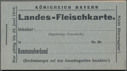 Bayern - Besonderheiten: 1916, Zwei "LANDES-fLEISCHKARTEN" Als Markenheftchen Mit Fleischmarken Für - Andere & Zonder Classificatie