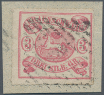 Braunschweig - Marken Und Briefe: 1864, Wappenzeichnung, 3 Sgr Mittellilarot Auf Weiß, Dekoratives B - Brunswick