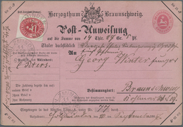 Braunschweig - Marken Und Briefe: 1865, 1 Gr. Wappen (unten Scherentrennung) Mit Schwarzem DKr. "HOL - Brunswick