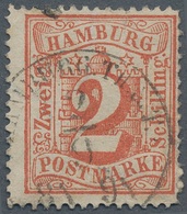 Hamburg - Marken Und Briefe: 1864, 2 Schilling Rot, Mit Auf Dieser Marke Seltenerem Stempel "HAMBURG - Hambourg