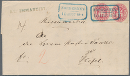 Hannover - Nachverwendete Stempel: NORDERNEY, Blauer Ra2 "NORDERNEY / 10 AUGst 12-1" (1867), Zwei Kl - Hannover