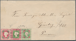 Helgoland - Marken Und Briefe: 1869, 2 Schilling Lilakarmin/grasgrün Type I, 1 S Rosakarmin/dunkelgr - Helgoland