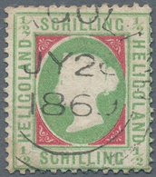 Helgoland - Marken Und Briefe: 1/2 S Blaugrün/dunkelkarmin Gestempelt "HELGOLAND JY 26 1869". EXTREM - Helgoland