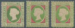 Helgoland - Marken Und Briefe: 869, QV ½ Schilling Je In C-Farbe Grünoliv/karminrot Auf Normalem Pap - Héligoland