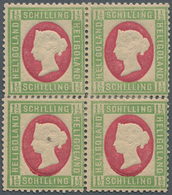 Helgoland - Marken Und Briefe: 1873, QV 1½ S Hellgrün/karmin Im Viererblock Dabei Zwei Obere Marken - Héligoland