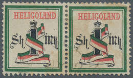 Helgoland - Marken Und Briefe: 1879, 1 Sh/1 M Grün/schwarz/rosa Im Waager. Paar Zart Entwertet Mit E - Heligoland