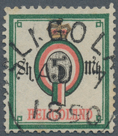 Helgoland - Marken Und Briefe: 1879, QV 5 Sh./ 5 Mark Mehrfarbig Mit Zentrischem Idealstempel "HELIG - Heligoland