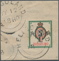 Helgoland - Marken Und Briefe: 1879, QV 5 Sh./ 5 Mark Mehrfarbig Auf Briefstück Mit Klarem Stempel " - Heligoland