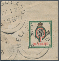 Helgoland - Marken Und Briefe: 1879, QV 5 Sh./ 5 Mark Mehrfarbig Auf Briefstück Mit Klarem Stempel " - Héligoland