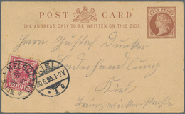 Helgoland - Marken Und Briefe: 1895 Formularverwendung Einer Britischen Ganzsache Von Helgoland Nach - Héligoland