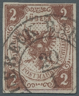 Lübeck - Marken Und Briefe: 1859, 2 Schilling Rotbraun, Farbfrisches, Allseits Voll- Bis Breitrandig - Luebeck