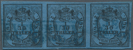 Oldenburg - Marken Und Briefe: 1852, 1/30 Th./ 2 2/5 Gr. / 1 Sgr. Schwarz Auf Blau, Type III, Farbfr - Oldenburg
