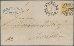 Preußen - Marken Und Briefe: 1858, Friedrich Wilhelm 3 Sgr. In B-Farbe Gelb Mit NUMMERN-STEMPEL "573 - Autres & Non Classés