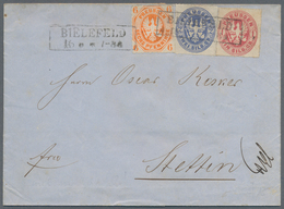 Preußen - Marken Und Briefe: 1863/1865, Zwei Briefhüllen Mit Attraktiven Frankaturen: 6 Pfg. Orange, - Sonstige & Ohne Zuordnung