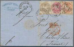 Preußen - Marken Und Briefe: 1867, 6 Pf Orange, 1 Sgr Rosa Und 3 Sgr Ocker Einzeln Gestempelt "LÜDEN - Other & Unclassified